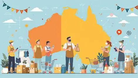Australian small business owners showcasing products with online shopping