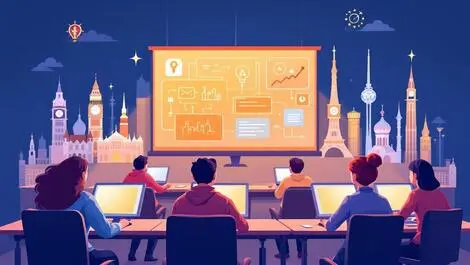 Group learning cybersecurity computers classroom european landmarks