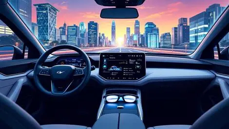 Modern car interior digital dashboard smart glasses center console chinese urban technology