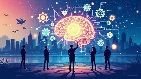Australian professionals ai brain digital gears sydney skyline ai regulation skills