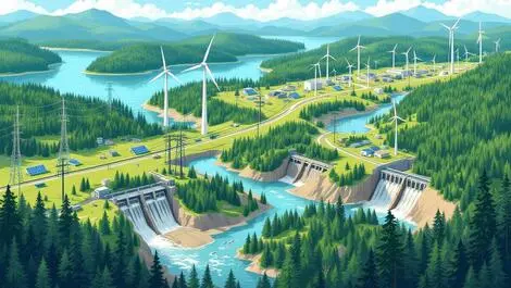 Modern electricity grid canada solar wind hydroelectric clean energy