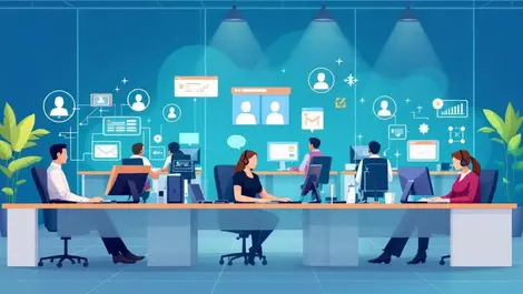 Modern australian contact centre agents desks computers ai automation