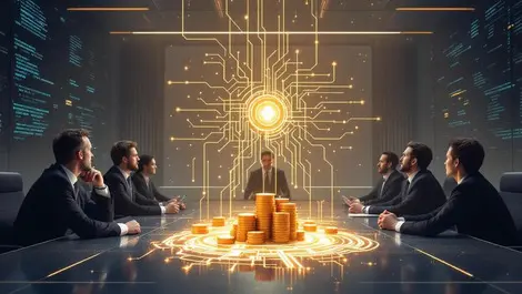 Bank boardroom executives ai circuit maze over stagnant profits