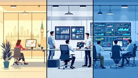 Global open plan office ai dashboards hr profiles data streams